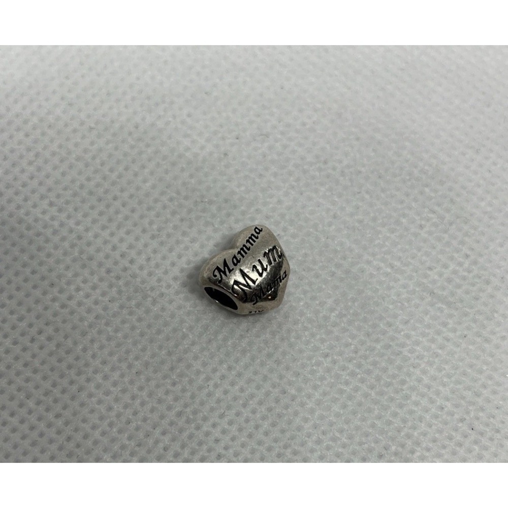 Pandora S 925 Sterling Silver Mom In Many Languages Heart Charm Retired - Picture 5 of 5